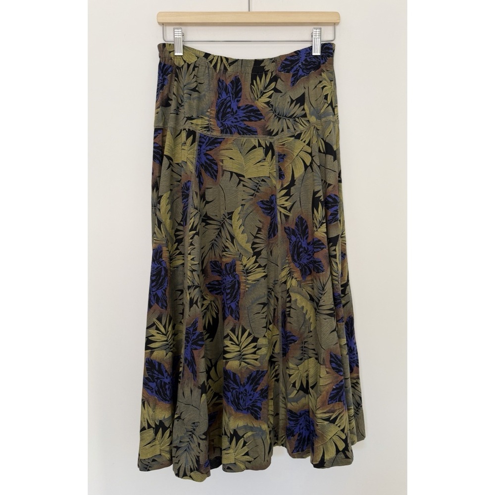 Vintage Karen Kane Womens Tropical Print Elastic Waist Skirt Size‎ S Made in USA - Picture 2 of 15